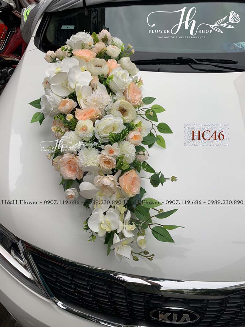 Hoa trang trí xe cưới HC46 - Hoa Lụa HH